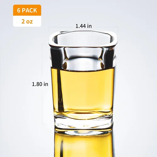 Vista 2 de PARACITY Juego de 2, vasos de chupito geniales con base pesada, vasos pequeños líquidos para café expreso, whisky, vodka, regalo para hombres, 2