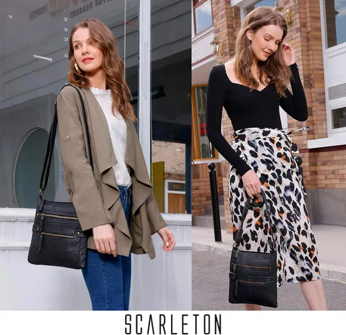 Vista 2 de Scarleton Crossbody Bags for Women Travel Bag Purses and Handbags Multi Pocket Shoulder Bag Ultra Soft Faux Leather, H1693