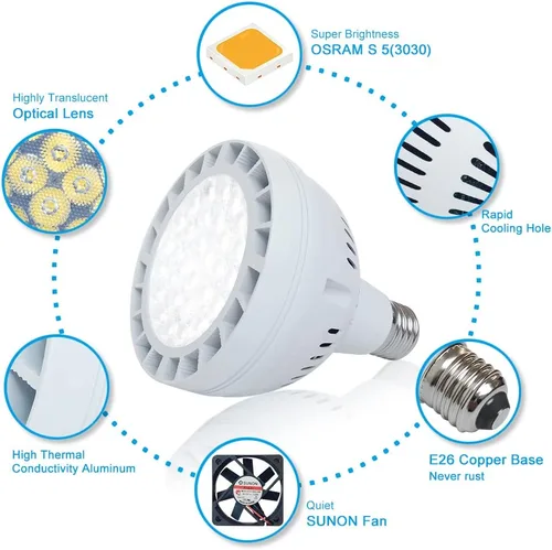 Vista 5 de Bombilla LED de piscina de 12 V, 50 W, 5000 lúmenes, 6000 K, luz diurna blanca LED para piscina, reemplaza hasta 200-800 W bombilla tradicional