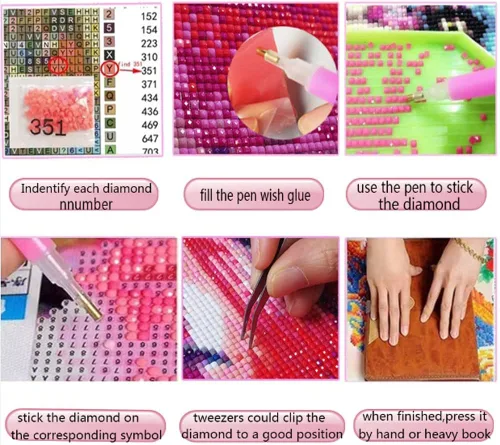 Vista 4 de Kits de pintura de diamantes de dragón para adultos, 5D, diamantes de imitación pegados, colorido, lindo, dragón, pintura artística para decoración