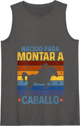 Vista 6 de Horse Rider Equestrian Riding Nacido Camiseta sin mangas Para Montar A Caballo Negro