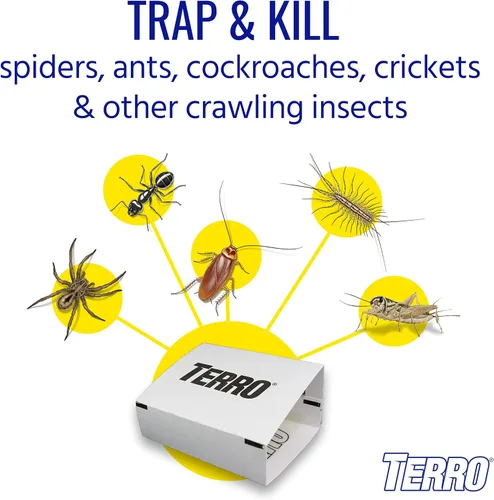 Vista 2 de Trampa para arañas e insectos Terro T3206-10 - Paquete de 10 trampas para insectos Kills Roaches, Spiders, Ants, Cockroaches, Crickets, Indoor Bug