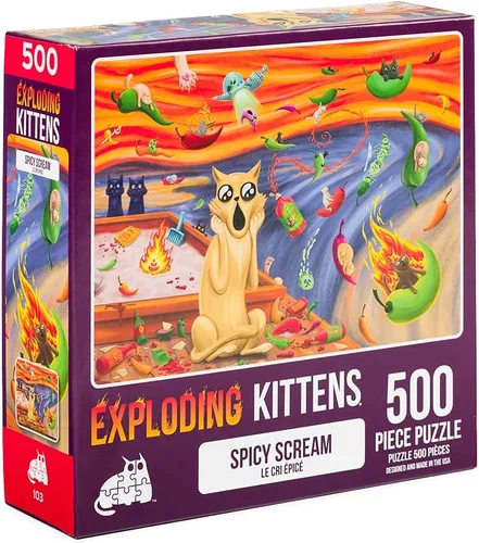 Vista 8 de Exploding Kittens - Rompecabezas de 500 piezas, ideal para adultos, adolescentes y niños, un rompecabezas divertido y artístico con temática