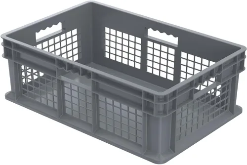 Vista 7 de Akro-Mils 37608 - Contenedor de pared recto de plástico con lados de malla y base de malla, (24 x 16 x 8 pulgadas), gris, (paquete de 4)