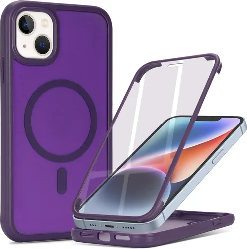 Vista 21 de Funda magnética para iPhone 12 mini con protector de pantalla integrado, compatible con MagSafe, para Apple 12 Mini, fundas de cuerpo completo