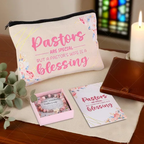 Vista 5 de Regalos de apreciación para la esposa del pastor para mujeres, regalos cristianos, regalo único para la esposa del pastor que incluye diario, vaso