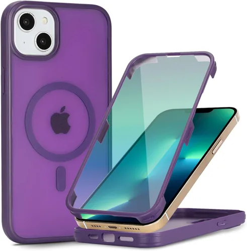 Vista 22 de Funda magnética para iPhone 12 mini con protector de pantalla integrado, compatible con MagSafe, para Apple 12 Mini, fundas de cuerpo completo