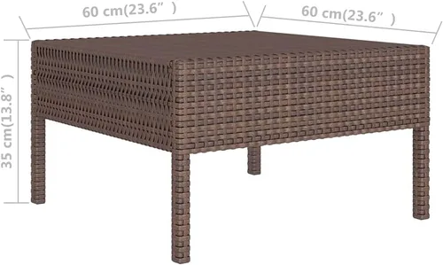 Vista 8 de 3-Piece Modular Outdoor PE Rattan Garden Sofa Set, Brown