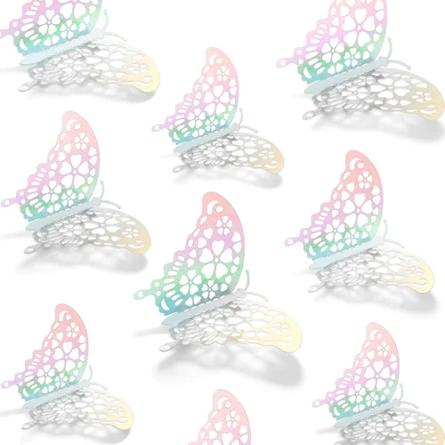 Vista 9 de AIEX 24 calcomanías de pared de mariposa 3D, adornos de mariposa 3D, calcomanías vívidas extraíbles con 3 tamaños diferentes para decoración