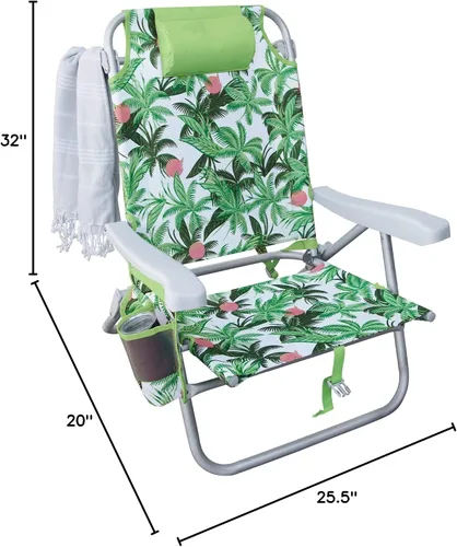 Vista 10 de Hurley - Silla de playa de lujo estilo mochila tamaño único blanco