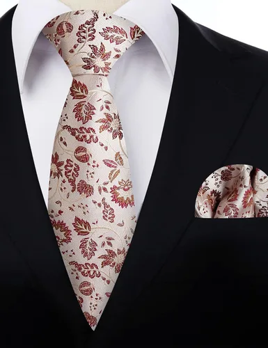 Vista 198 de Alizeal Mens 3.15inches Leaf Flower Pattern Tie with Floral Pocket Square Set