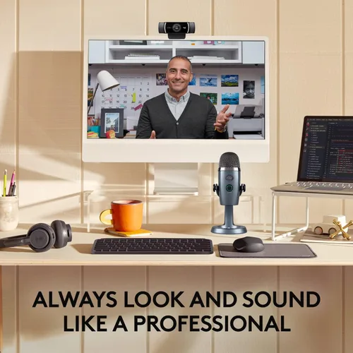 Vista 5 de Logitech C922x Pro Stream Webcam - Cámara Full HD de 1080p con micrófono USB de condensador profesional Blue Yeti Nano
