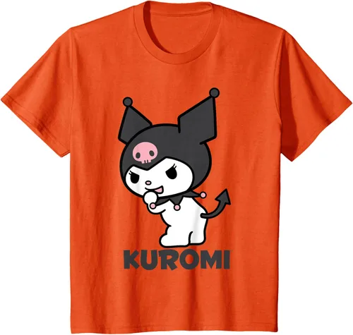 Vista 24 de Sanrio Kuromi - Camiseta con logotipo en la parte trasera Gris Oscuro