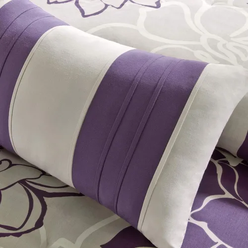 Vista 10 de Madison Park Lola - Juego de edredón de algodón satén, diseño casual de medallón floral, ropa de cama de relleno alternativo al plumón para todas