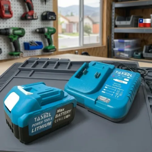 Vista 2 de Kit Bateria Litio Recargable Azul Tasbel