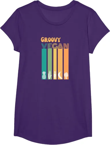 Vista 17 de Groovy Vegan Retro Vintage Cool Veggies 70 80 Flower Power Camiseta, Negro