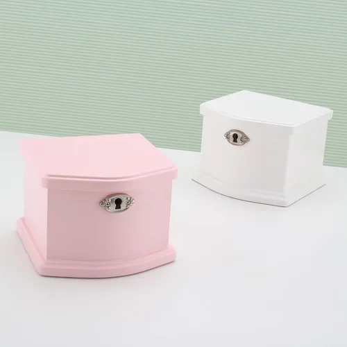Vista 7 de Joyero musical de bailarina rosa con espejo y cerradura para niñas, baúl de música rosa para niños, regalo para Navidad, Año Nuevo, cumpleaños
