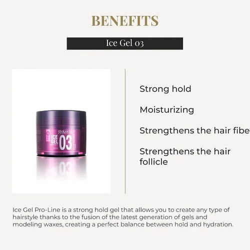 Vista 3 de SALERM - Gel para peinar el cabello - Gel de hielo 0.1-6.8 fl oz - Fuerte fijación - Gel de aspecto húmedo - Agarre e hidratación del cabello - Con