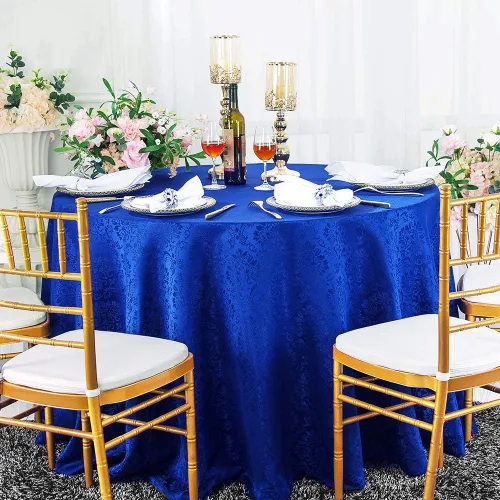Vista 11 de Manteles redondos de poliéster damasco de jacquard marqués de 90 pulgadas para restaurante, cocina, comedor, boda, fiesta, banquete, eventos