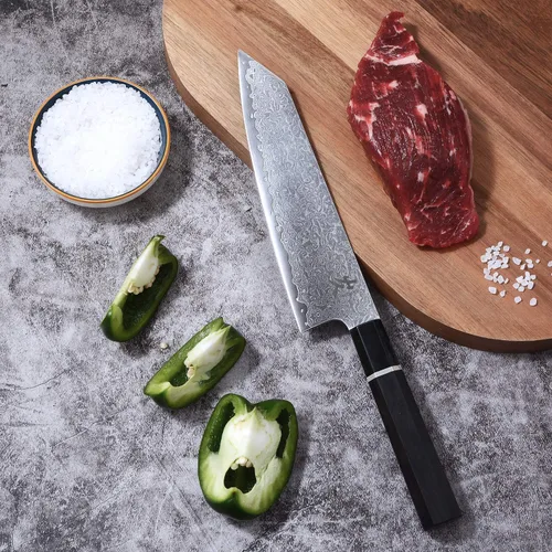 Vista 7 de SAMCOOK Cuchillo Kiritsuke de chef - Cuchillo profesional de 8 pulgadas de damasco afilado - Cuchillo de cocina Gyuto de acero inoxidable VG-10