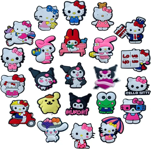 Vista 2 de 25 y 40 dijes de zapatos de dibujos animados para niños y niñas, paquete de bonitos dijes rosados para niños, accesorios de decoración de zapatos