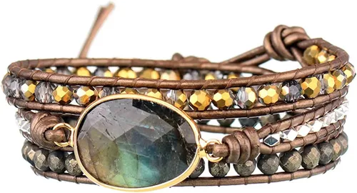Vista 2 de Plumiss Colección de pulseras de cuentas curativas de piedra natural boho para mujer