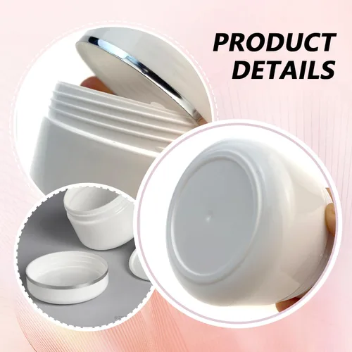 Vista 5 de 6 unidades de 8.5 fl oz/8 oz blanco vacío plástico cosméticos contenedores con tapa redonda para crema facial DIY exfoliante corporal máscara loción