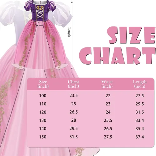 Vista 7 de Purple Princess Dresses for Girls Toddler Costume for Girls Kids Dress Up clothes with Accessories Birthday Cosplay Christmas