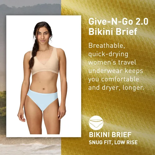 Vista 22 de ExOfficio Give-N-Go 2.0 - Calzones de bikini para mujer, transpirables, duraderos, de fácil cuidado, ropa interior de viaje