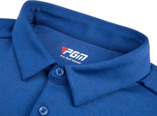 Vista 6 de PGM Polera polo de manga larga para hombre de algodón ajustado diseño básico primavera 2023