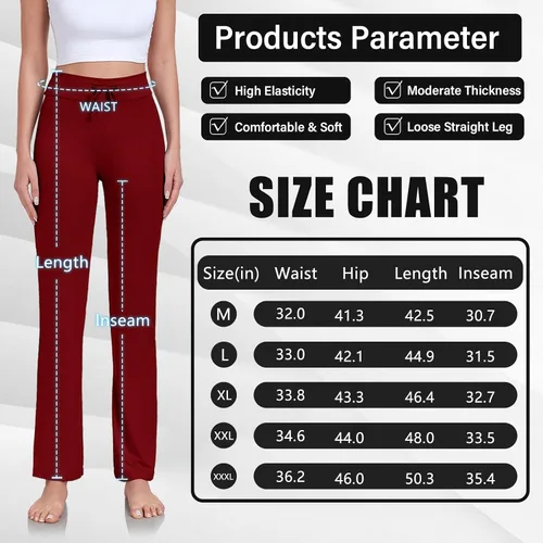 Vista 6 de ADANIKI Pantalones largos de modal y cómodos con cordón para mujer, pierna recta, para yoga, correr, deportes