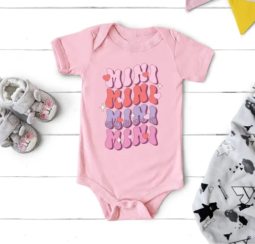 Vista 2 de Camisetas para mamá y mini, trajes a juego para mamá y yo, para recién nacido, niña, niño, camiseta retro a juego para mamá e hija