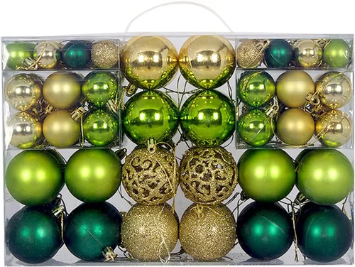 Vista 8 de 100 adornos navideños para árbol de Navidad con lentejuelas, adornos colgantes para decoración de fiestas (negro, 100 unidades)