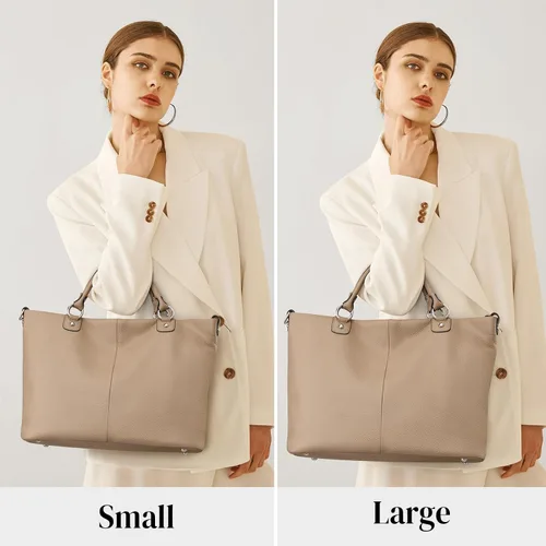 Vista 2 de Bolso Kattee para mujer de cuero suave, bolso cruzado superior y bolsos de mano Albaricoque