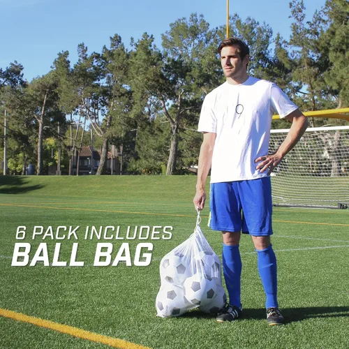 Vista 3 de GoSports Playground Soccer Balls 6 Pack - Durable Rubber for Play on Any Surface, Includes Ball Pump & Carry Bag