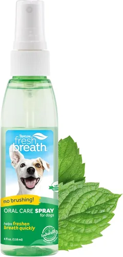 Vista 9 de TropiClean Fresh Breath Spray de espuma dental para perros y gatos Ambientador rápido de aliento y solución de limpieza dental Fabricado