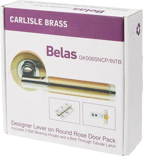 Vista 3 de Carlisle Brass GK006SNCP/INTB BELAS Latch Pack, níquel satinado/cromo pulido