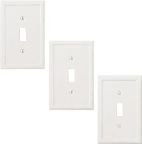 Vista 33 de Cubiertas de interruptor de luz, placas aisladas de pared de palanca única para enchufes eléctricos, placas de interruptor único de 1 banda
