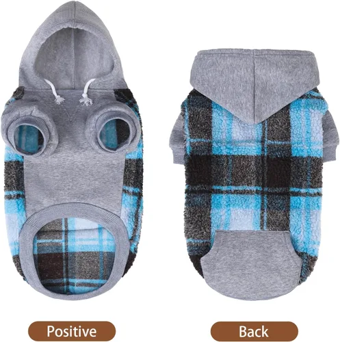 Vista 18 de PUPTECK Sudadera con Capucha para Perro Sudadera para Cachorro Suéter Cálido para Perro Ropa de Invierno Abrigos para Clima Frío para Perros Negro
