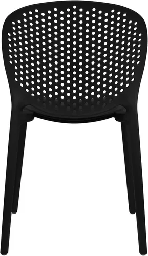 Vista 6 de 2xhome Silla de comedor para patio, moderna silla auxiliar apilable para piscina al aire libre, plástico resistente a la intemperie para patio Negro