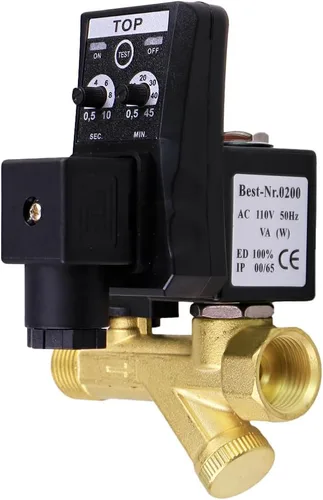 Vista 12 de 1/2 "AC 110V Tanque de agua automático cronometrado válvula de drenaje de acción directa de 2 vías Enchufe de EE. UU