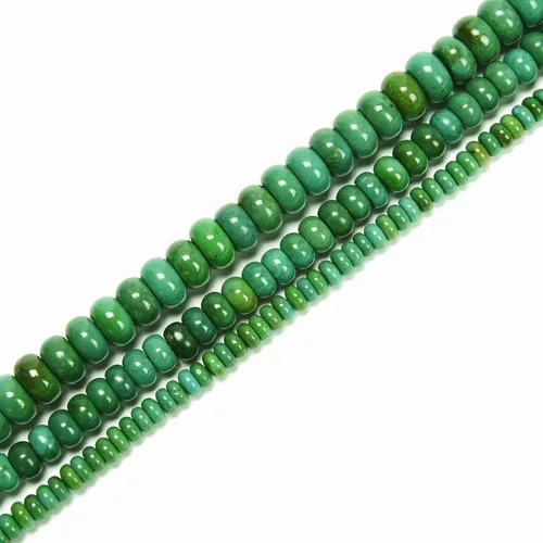 Vista 3 de JM Design Cuentas redondas lisas de color verde oscuro turquesa de 0.079 x 0.157 in y 15.5 pulgadas para hacer joyas
