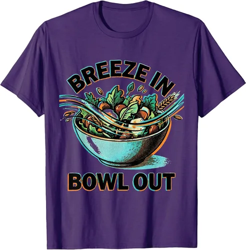 Vista 10 de Breeze In Bowl Out Breezy Bowl Design T-Shirt White