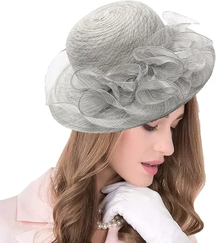 Vista 34 de seven wolves Sombrero de sombrero de iglesia Derby para mujer, sombrero de ala ancha para el sol beige B