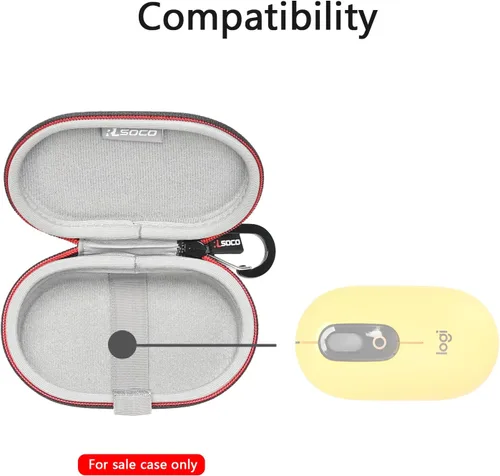 Vista 3 de RLSOCO Funda de transporte para Logitech Pebble Mouse 2 M350s Slim/POP/Pebble Bluetooth Ratón inalámbrico con llavero - Negro (solo funda)