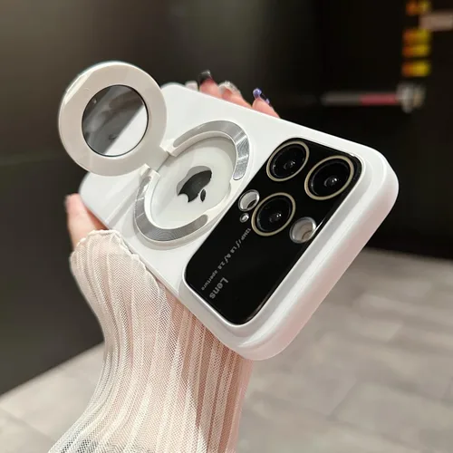 Vista 3 de Funda con soporte invisible para iPhone 14/13/12/Pro Max con soporte, compatible con Magsafe, protector magnético para lente de vidrio de ventana