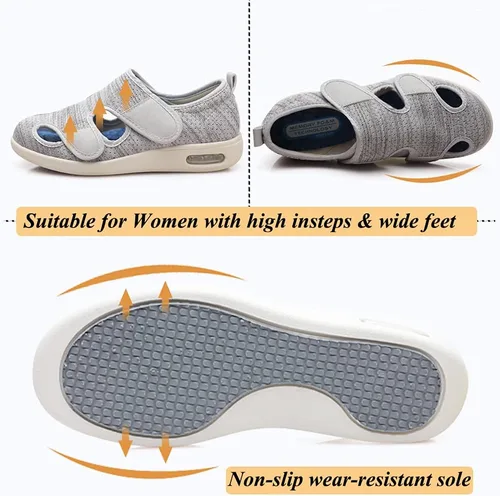 Vista 4 de W&LESVAGO Zapatos para diabéticos para mujer, sandalias ligeras y cómodas con amortiguación de aire, zapatos para caminar para ancianos hinchados