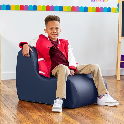 Vista 43 de Jaxx Midtown Silla pequeña de espuma suave para aula, funda de vinilo premium, color negro