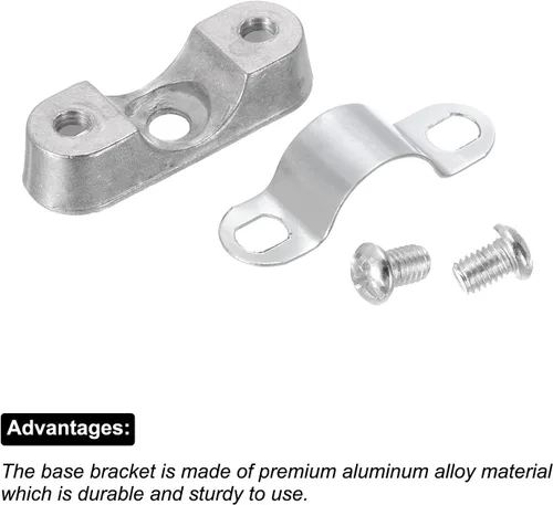 Vista 6 de UXCELL Paquete de 10 soportes de tubo - Abrazaderas para tubos de metal de 0.630 in de diámetro exterior, soportes de pared y techo