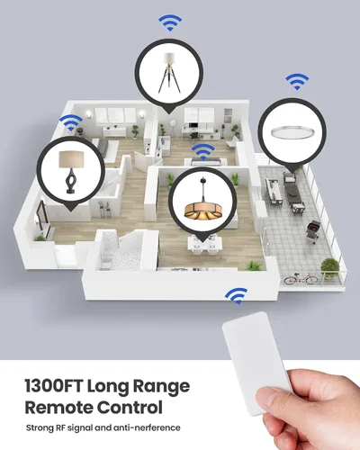 Vista 4 de Zoiinet - Kit de interruptor de luces inalámbrico, diseño con hebilla y removible, interruptor de múltiples vías, no necesita WiFi, programable